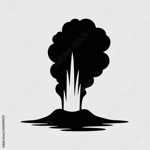 Volcanic Eruption Icon Illustration