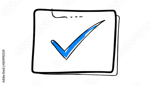 Free Download Blue check mark doodle symbol graphic - GFXLoad