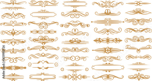 Elegant vintage flourishes and decorative borders collection