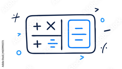 Calculator with math symbols and list arithmetic plus