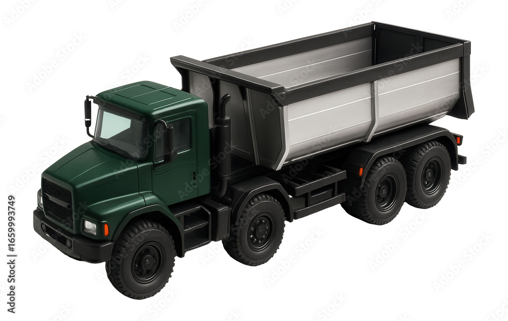 Obraz premium Tractor with a dump semi-trailer featuring a rear gate and side extensions