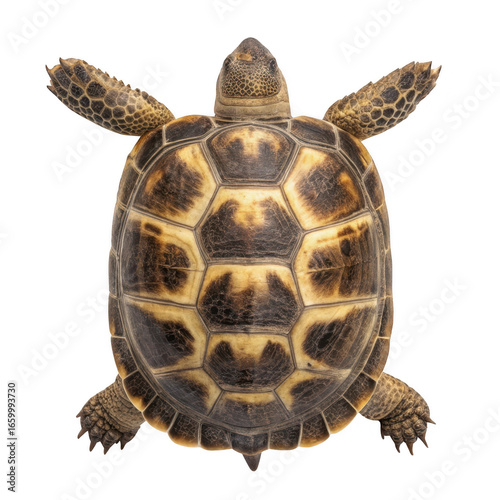 Russian tortoise isolated on transparent background