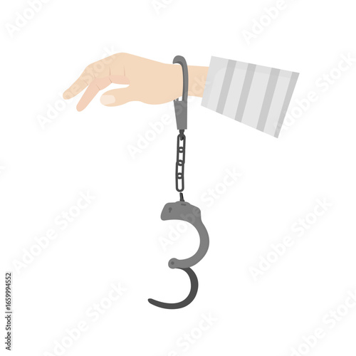 vector of one hand cuffed and the other still hanging and open