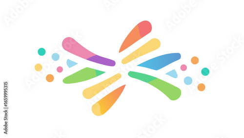 Colorful abstract shapes and dots vector