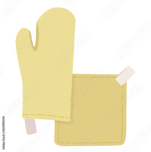 oven mitts.Glove potholder flat icon 