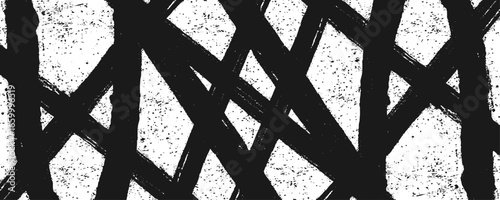 Random lines vector American ink brush strokes black hand drawn stripes, Rough grunge thick paint line texture. Vector sketch lines.