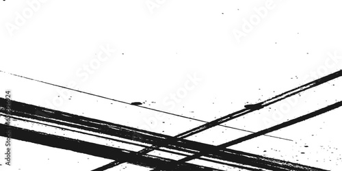 Random lines vector American ink brush strokes black hand drawn stripes, Rough grunge thick paint line texture. Vector sketch lines.