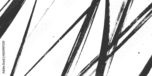 Random lines vector American ink brush strokes black hand drawn stripes, Rough grunge thick paint line texture. Vector sketch lines.