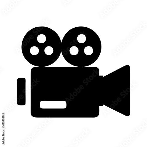 Black Movie Projector Icon Isolated On The White Backgrounds