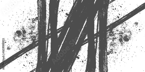 Random lines vector American ink brush strokes black hand drawn stripes, Rough grunge thick paint line texture. Vector sketch lines.