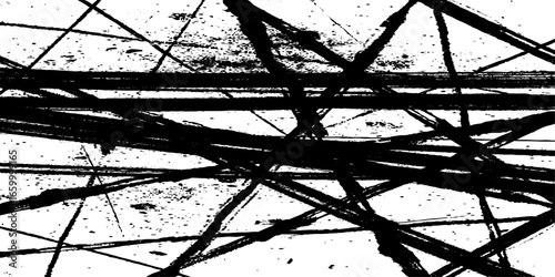 Random lines vector American ink brush strokes black hand drawn stripes, Rough grunge thick paint line texture. Vector sketch lines.