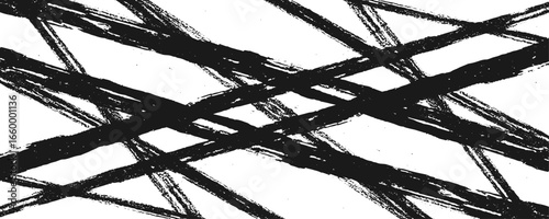 Random lines vector American ink brush strokes black hand drawn stripes, Rough grunge thick paint line texture. Vector sketch lines.