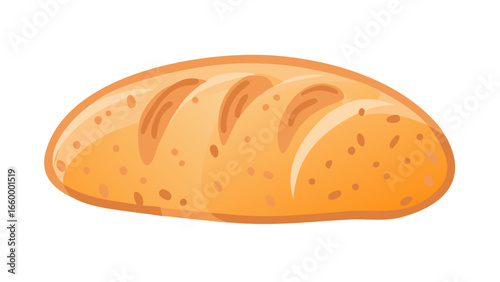 Golden crust bread loaf baked food