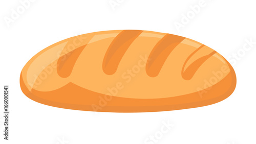 Golden loaf with curved lines bread baked