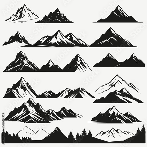 mountain icon set illustration vector