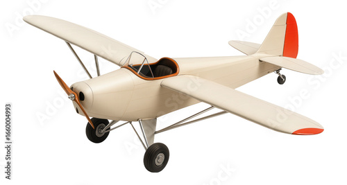 Vintage-style trainer with fabric-covered fuselage and open cockpit