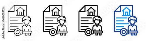 Tenant Icon Different Style Outline Collection Set