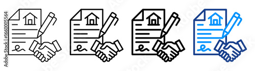 Rental Agreement Icon Different Style Outline Collection Set