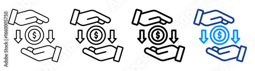 Down Payment Icon Different Style Outline Collection Set