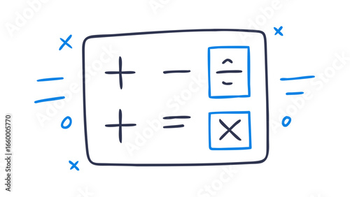 Math symbols doodle arithmetic plus