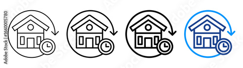 Short Term Rental Icon Different Style Outline Collection Set