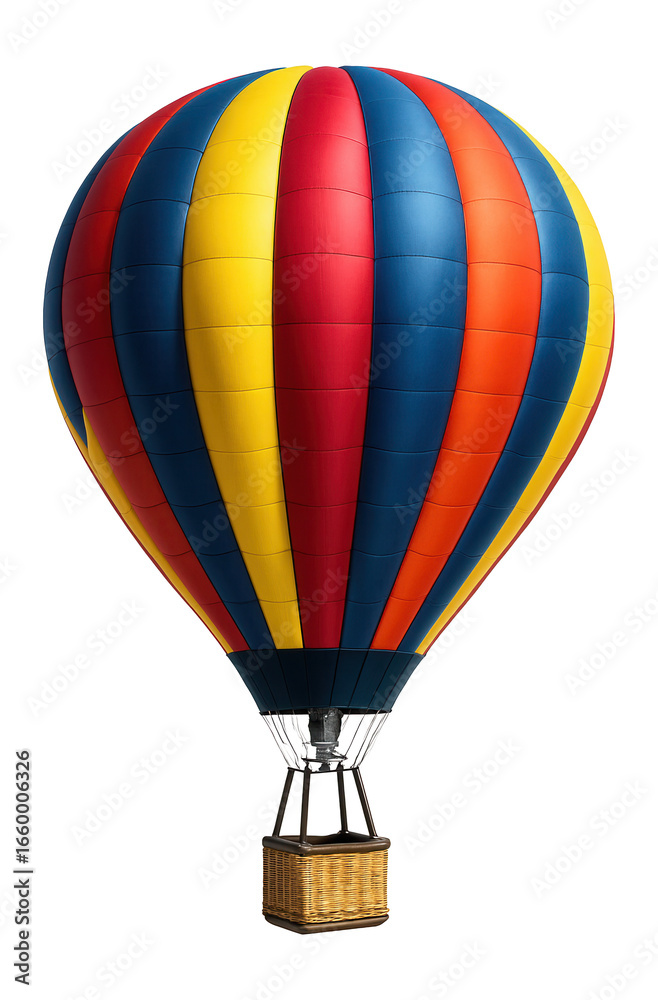 Fototapeta premium Traditional hot air balloon with a classic teardrop shape and colorful panels