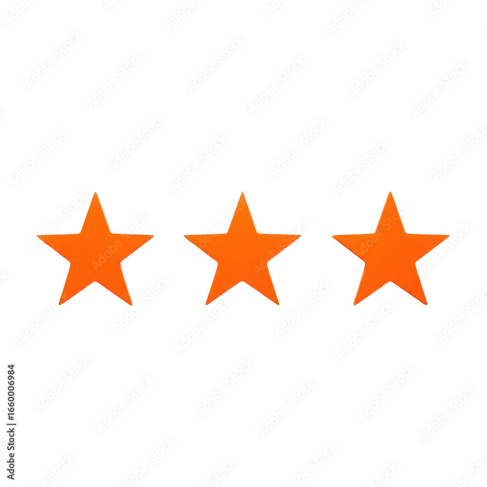Three orange stars rating isolated on transparent background Three orange stars rating isolated on transparent background
