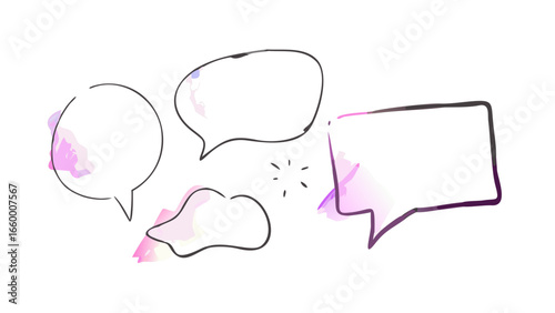Pastel watercolor speech bubbles pastel colors abstract shapes