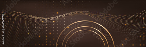 Abstract Music background. Big Data Particle Flow Visualisation chemical industry. Science infographic futuristic illustration. Sound wave. Premium background design with mocha mousse sound wave