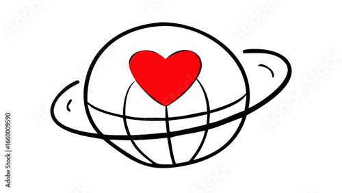 Simple red heart shape love symbol