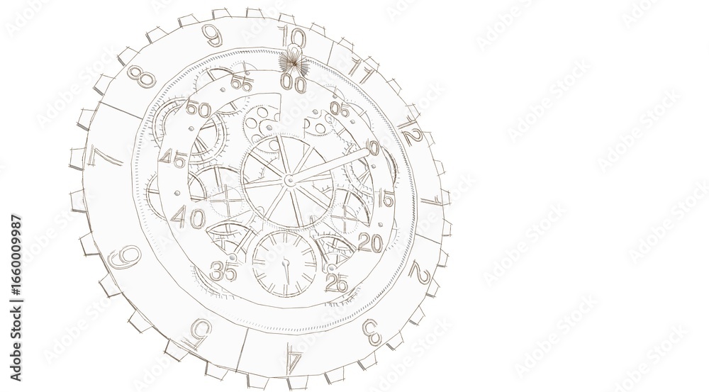 Naklejka premium clock graphic symbol 3d illustration