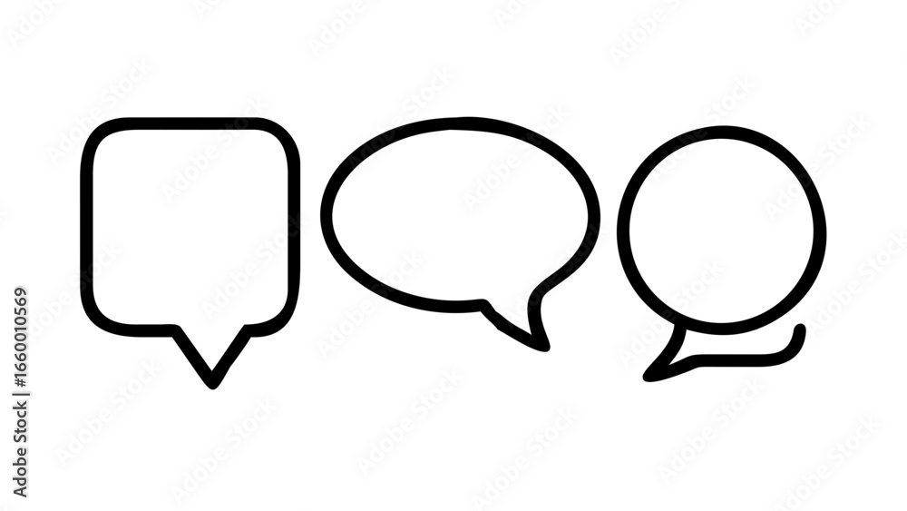 Fototapeta premium Two Speech Bubbles with Tails chat bubble dialogue