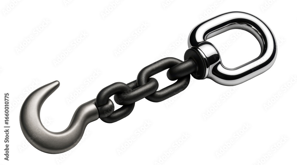 Obraz premium Chain coupling with hook and eye design for vintage railcars