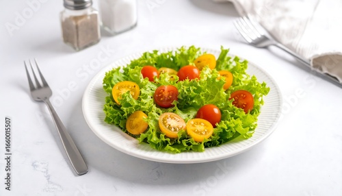 Wallpaper Mural Fresh Tomato Salad on White Plate. Torontodigital.ca