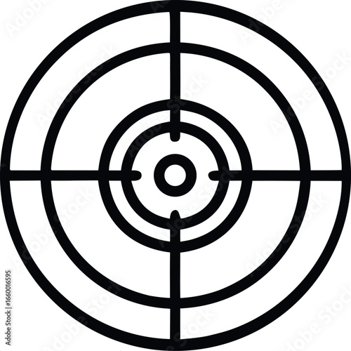 Vector art of target symbol with concentric circles and crosshairs