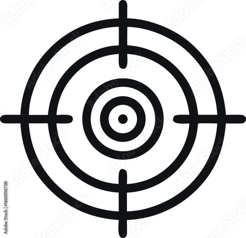 Vector art of target symbol with concentric circles and crosshairs
