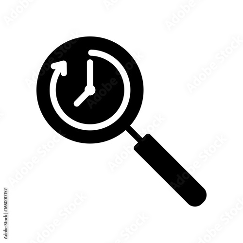 Magnifying Glass Icon Representing Time and Search Concepts