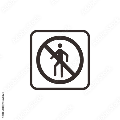 No pedestrian access sign, prohibiting walking in a defined area.