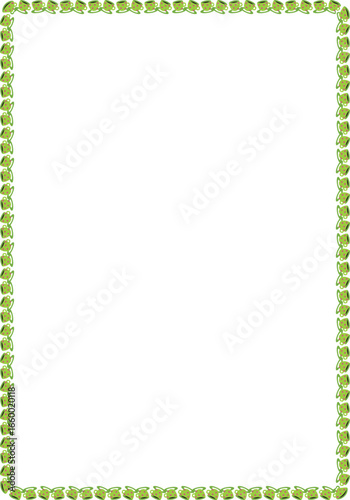 Green teacup border featuring pink dots creates a simple yet inviting design over transparency
