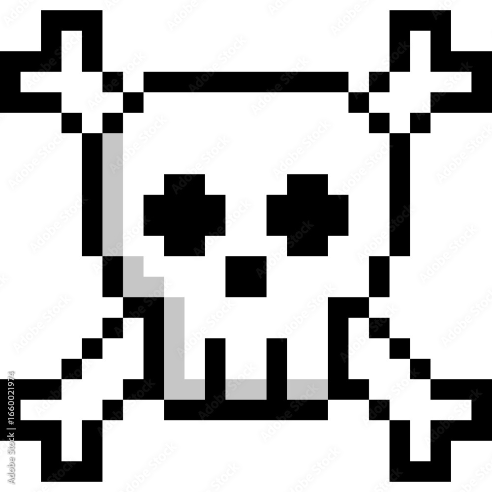 Obraz premium Skull Pixel Illustration