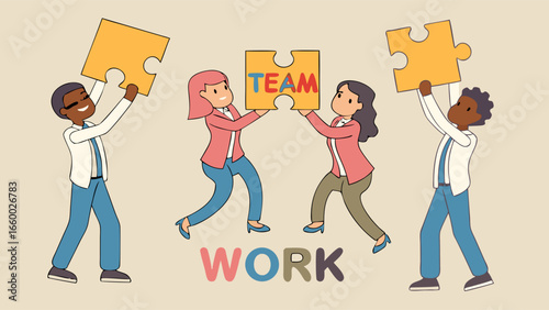 Diverse Team Working Together to Complete a Project.