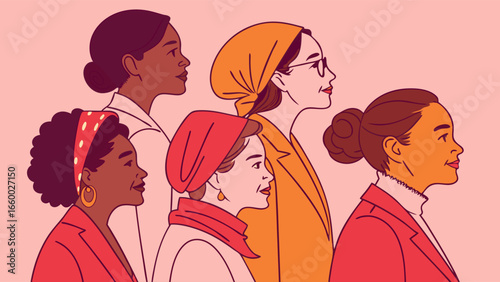 Diverse Women in Profile Powerful and Confident.