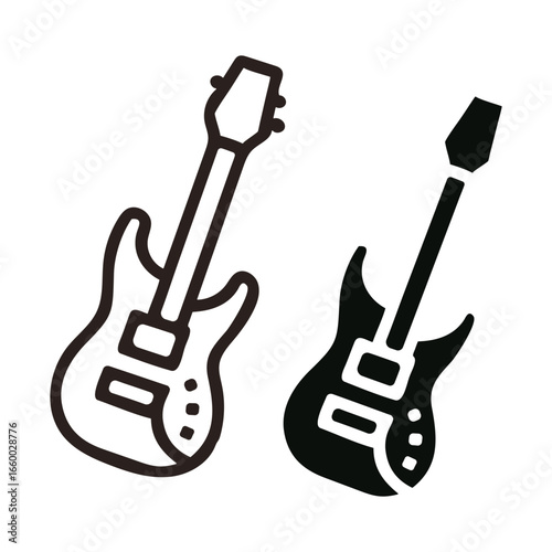 Vector Illustration of Two Electric Guitars