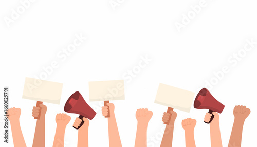 vector illustrations of demonstration, activism, and social movement themes.