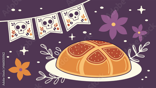 Festive Day of the Dead Bread of the Souls.
