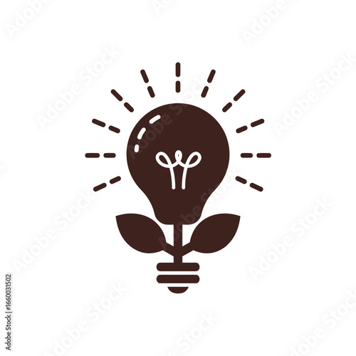 Innovative Idea Bulb Sprout Symbolizing Growth and Bright Solutions