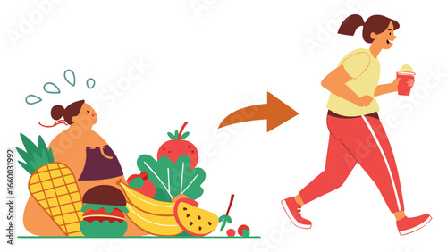 Healthy Lifestyle Transformation From Unhealthy Food to Exercise.