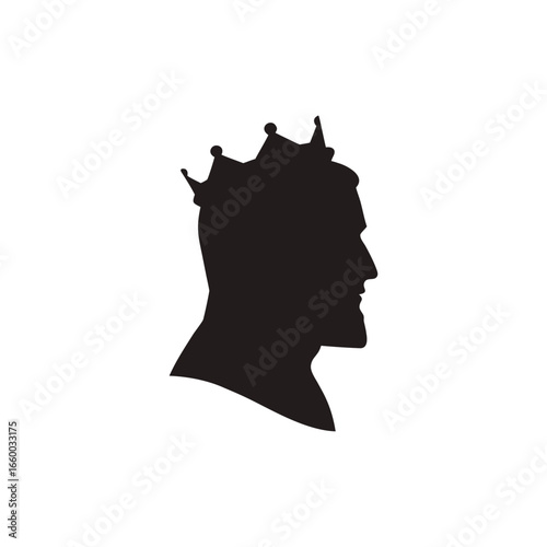 King man silhouette with crown vector illustration
