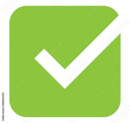 Free Download Light green checkmark icon, simple square validation and approval button, PNG with transparent background, digital minimal interface element - GFXLoad