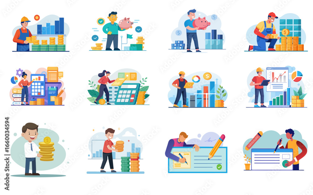 Fototapeta premium Flat Vector Set of Entrepreneurial Business Concepts | Modern Web Design Graphics | Vector Icons and Web Design Pack